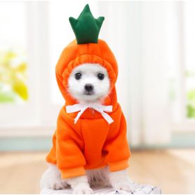 Cute Fruit Dog Clothes For Small Dogs Hoodies Winter Warm Fleece Pet Clothing Puppy Cat Costume Coat For French Chihuahua Outfit (Option: Large)