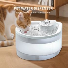 Quiet Circulating Pet Water Fountain, USB-Powered 2500ML Dispenser With Night Light & Visible Scale, White (Option: White)