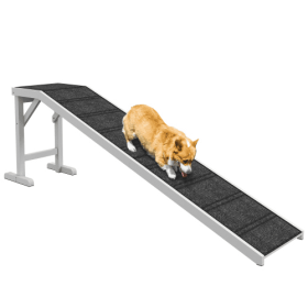 Ramp For Dog Bed, Pet Ramp For Dog With Non-slip Carpet And Top Platform (Color: Wooden ramps)